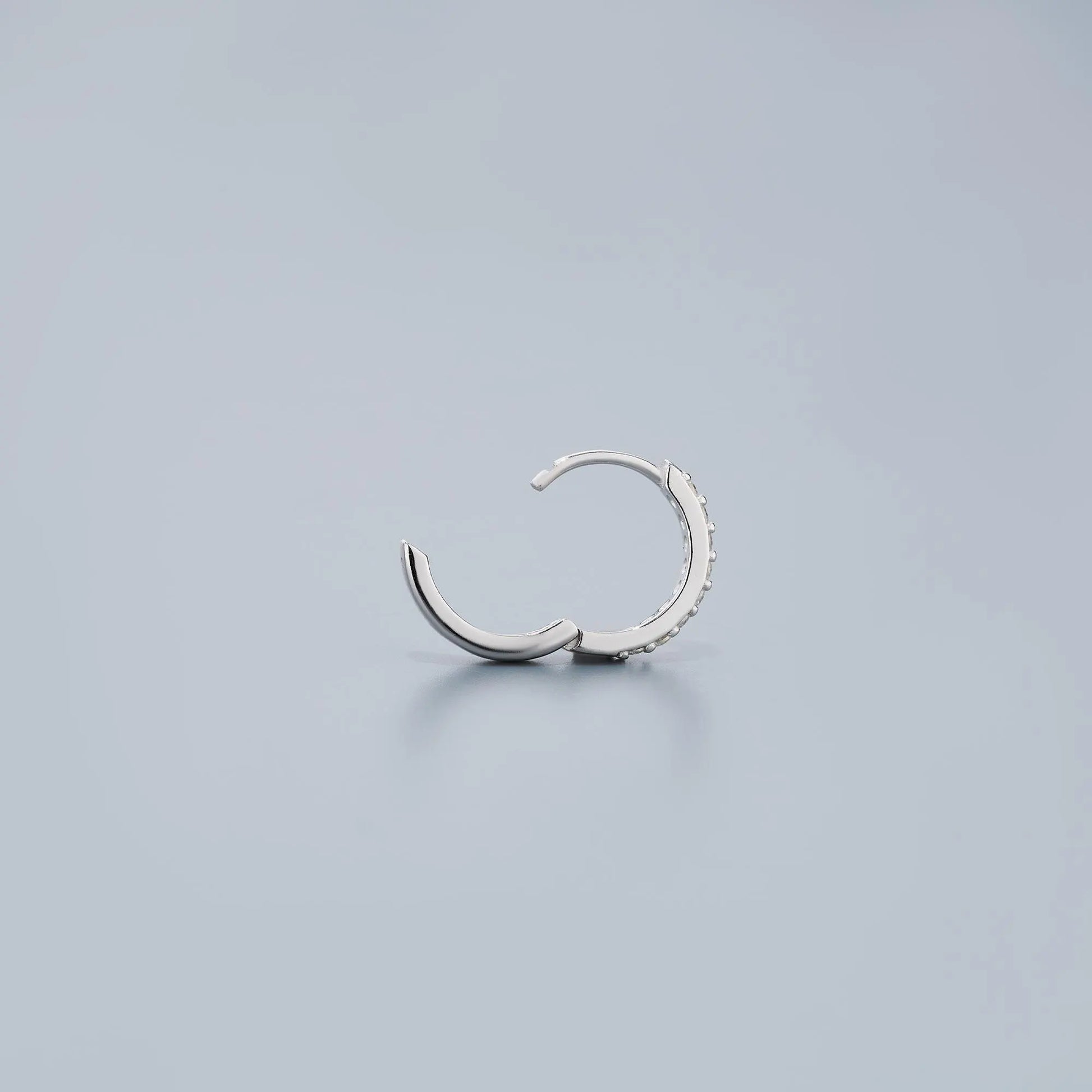 Moissanite Huggie Hoops, 925 Sterling Silver, Full Pavé Hoop Earrings, 6Mm 7Mm 8Mm 9Mm, Sold as a Pair