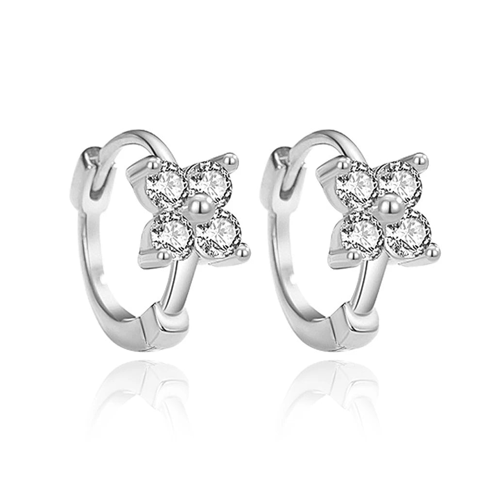 D VVS1 Four-Leaf Clover Moissanite Earrings for Women S925 Silver GRA Certified Hot Sell Hoop Dainty Fashion Jewelry