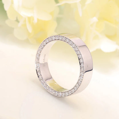 AEAW 14K White Gold Moissanite Rings Wedding Bands Solid Real Jewelry Top Quality D Color VVS1 round Cut Moissanite
