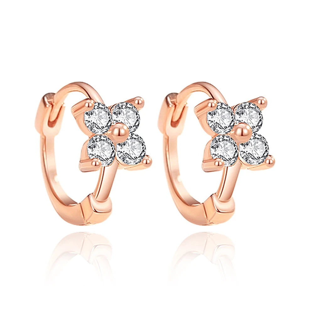 D VVS1 Four-Leaf Clover Moissanite Earrings for Women S925 Silver GRA Certified Hot Sell Hoop Dainty Fashion Jewelry