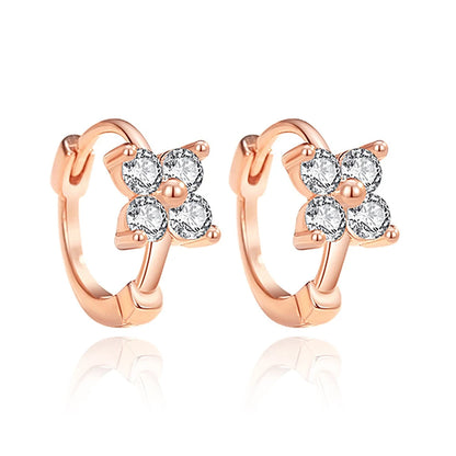 D VVS1 Four-Leaf Clover Moissanite Earrings for Women S925 Silver GRA Certified Hot Sell Hoop Dainty Fashion Jewelry