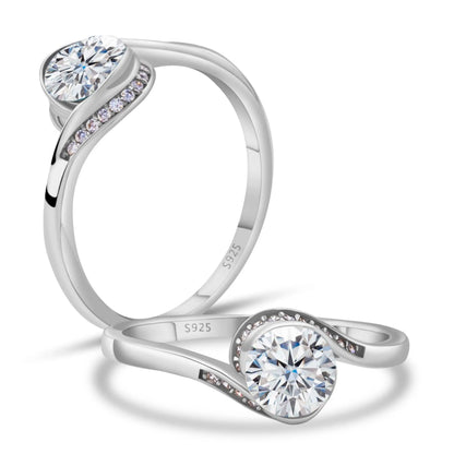 Engagement Women'S Moissanite Diamond Ring Luxury 1Carat D Color Original 925 Sterling Silver Jewelry Moissanite Rings for Women